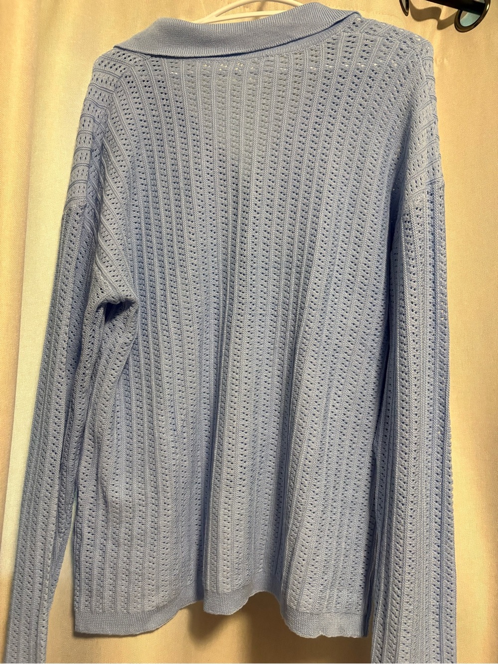 💙4/$10💙 Amazon Pale Blue Openwork Button-Front Cardigan NWOT - Picture 2 of 2